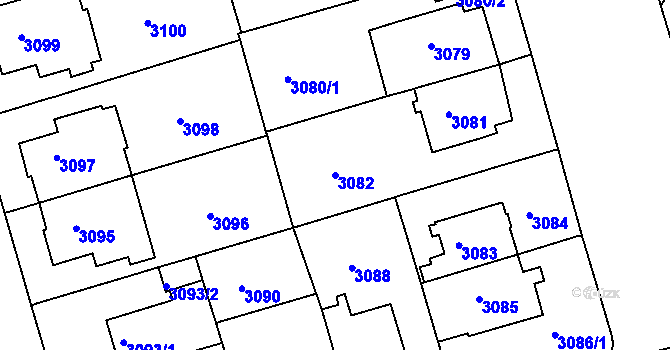 Parcela st. 3082 v KÚ Královo Pole, Katastrální mapa