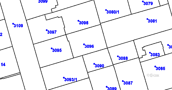 Parcela st. 3096 v KÚ Královo Pole, Katastrální mapa
