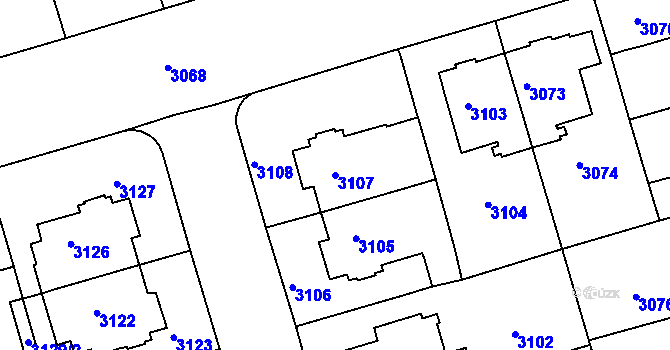 Parcela st. 3107 v KÚ Královo Pole, Katastrální mapa