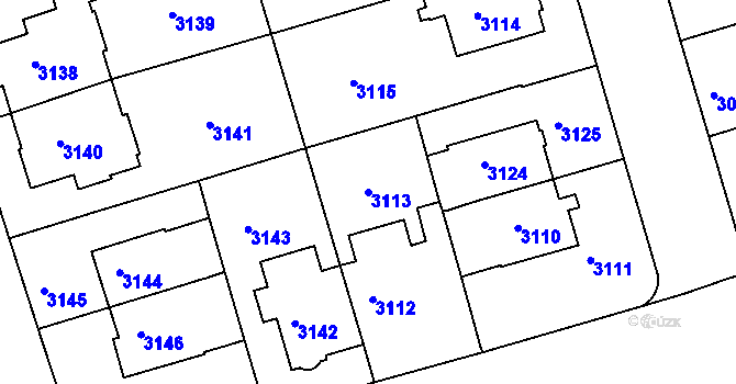 Parcela st. 3113 v KÚ Královo Pole, Katastrální mapa