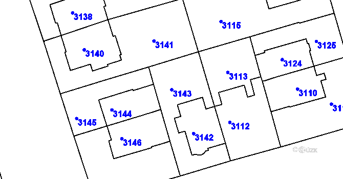Parcela st. 3143 v KÚ Královo Pole, Katastrální mapa