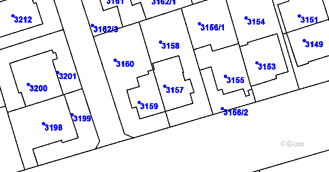 Parcela st. 3157 v KÚ Královo Pole, Katastrální mapa