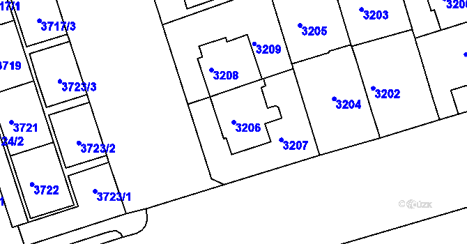Parcela st. 3206 v KÚ Královo Pole, Katastrální mapa