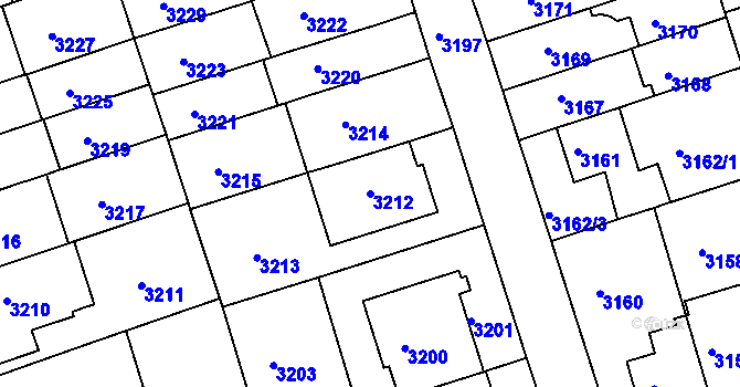 Parcela st. 3212 v KÚ Královo Pole, Katastrální mapa