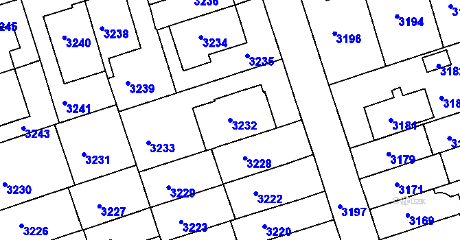 Parcela st. 3232 v KÚ Královo Pole, Katastrální mapa
