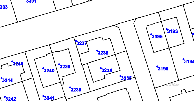 Parcela st. 3236 v KÚ Královo Pole, Katastrální mapa