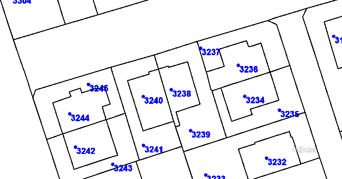 Parcela st. 3238 v KÚ Královo Pole, Katastrální mapa