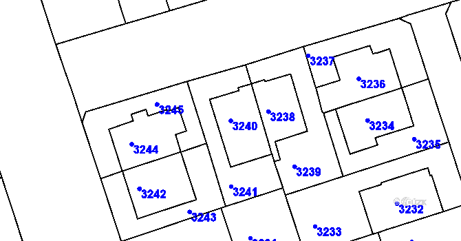 Parcela st. 3240 v KÚ Královo Pole, Katastrální mapa