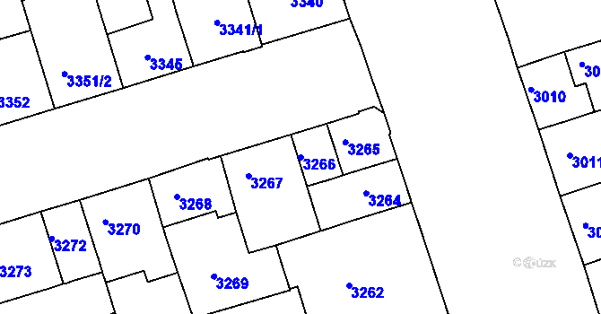 Parcela st. 3266 v KÚ Královo Pole, Katastrální mapa
