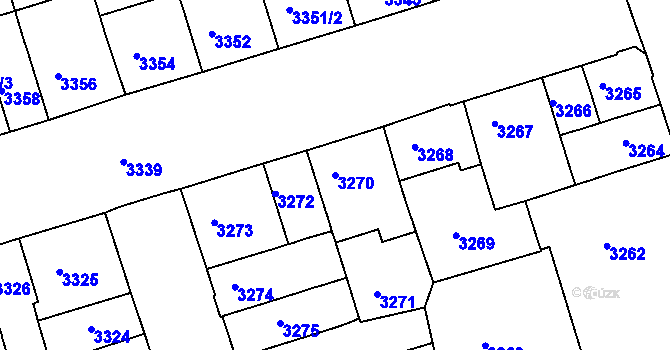 Parcela st. 3270 v KÚ Královo Pole, Katastrální mapa