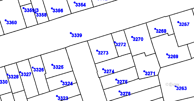 Parcela st. 3273 v KÚ Královo Pole, Katastrální mapa