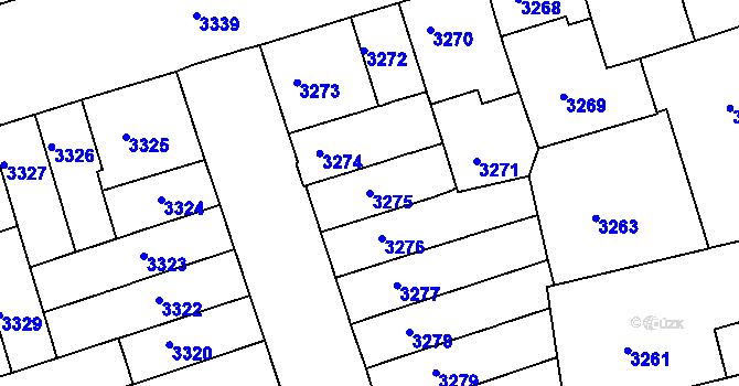 Parcela st. 3275 v KÚ Královo Pole, Katastrální mapa