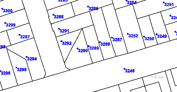 Parcela st. 3289 v KÚ Královo Pole, Katastrální mapa
