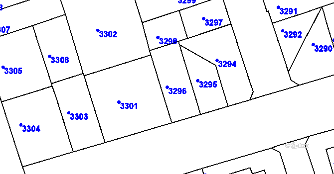 Parcela st. 3296 v KÚ Královo Pole, Katastrální mapa