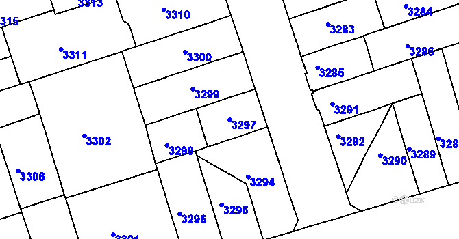 Parcela st. 3297 v KÚ Královo Pole, Katastrální mapa