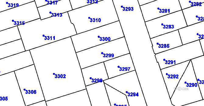 Parcela st. 3299 v KÚ Královo Pole, Katastrální mapa