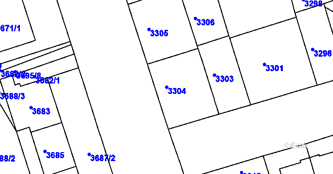 Parcela st. 3304 v KÚ Královo Pole, Katastrální mapa