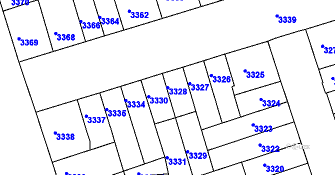 Parcela st. 3328 v KÚ Královo Pole, Katastrální mapa