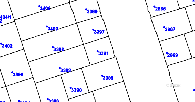 Parcela st. 3391 v KÚ Královo Pole, Katastrální mapa