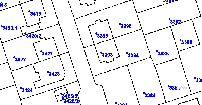 Parcela st. 3393 v KÚ Královo Pole, Katastrální mapa
