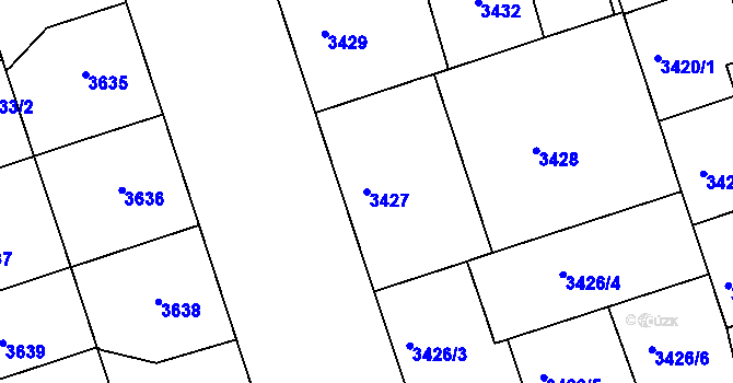 Parcela st. 3427 v KÚ Královo Pole, Katastrální mapa