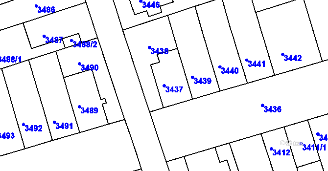 Parcela st. 3437 v KÚ Královo Pole, Katastrální mapa