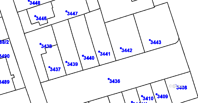 Parcela st. 3441 v KÚ Královo Pole, Katastrální mapa