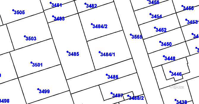 Parcela st. 3484/1 v KÚ Královo Pole, Katastrální mapa