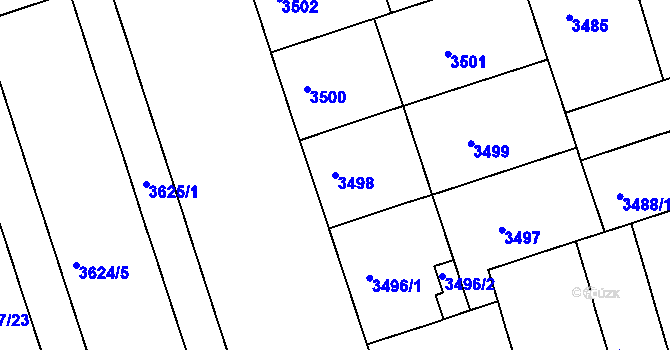 Parcela st. 3498 v KÚ Královo Pole, Katastrální mapa