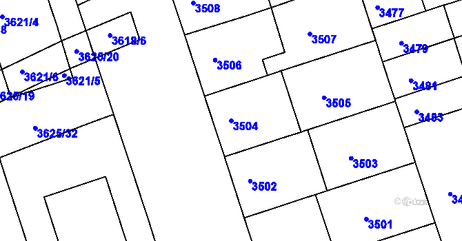 Parcela st. 3504 v KÚ Královo Pole, Katastrální mapa