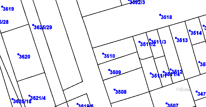Parcela st. 3510 v KÚ Královo Pole, Katastrální mapa