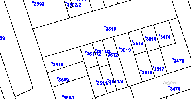 Parcela st. 3511/3 v KÚ Královo Pole, Katastrální mapa