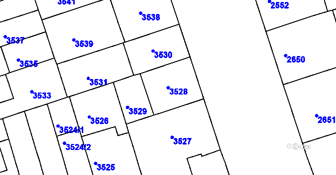 Parcela st. 3528 v KÚ Královo Pole, Katastrální mapa