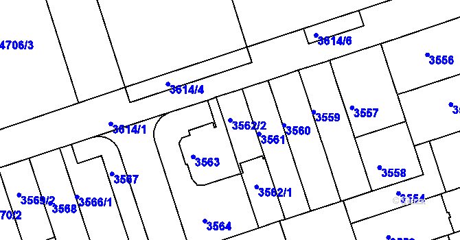 Parcela st. 3562/2 v KÚ Královo Pole, Katastrální mapa