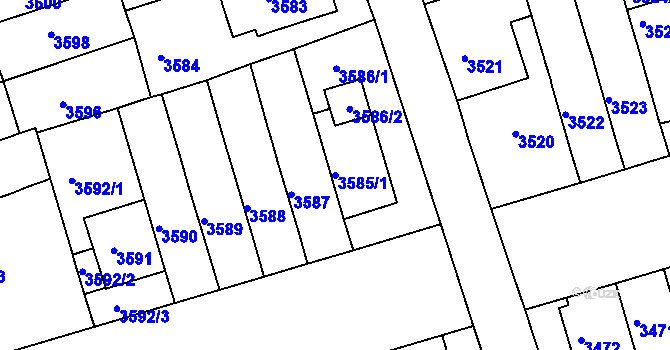Parcela st. 3585/1 v KÚ Královo Pole, Katastrální mapa