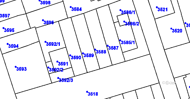 Parcela st. 3588 v KÚ Královo Pole, Katastrální mapa