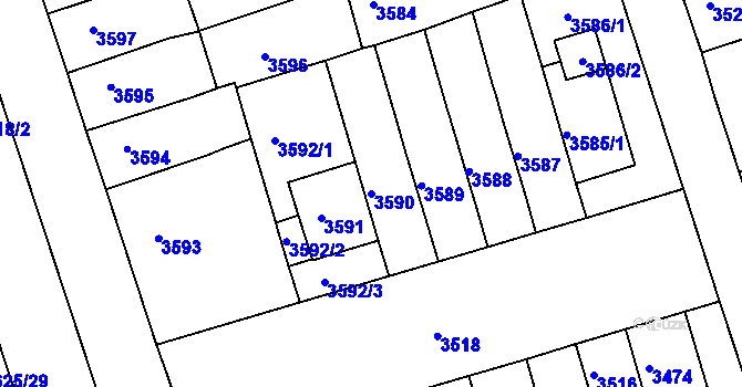 Parcela st. 3590 v KÚ Královo Pole, Katastrální mapa