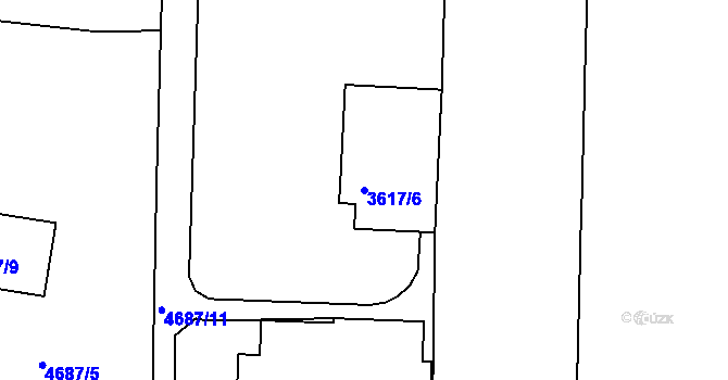Parcela st. 3617/6 v KÚ Královo Pole, Katastrální mapa