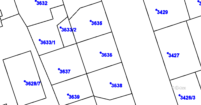 Parcela st. 3636 v KÚ Královo Pole, Katastrální mapa