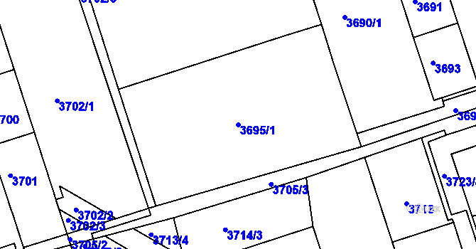 Parcela st. 3695/1 v KÚ Královo Pole, Katastrální mapa