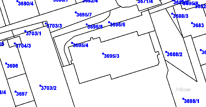 Parcela st. 3695/3 v KÚ Královo Pole, Katastrální mapa