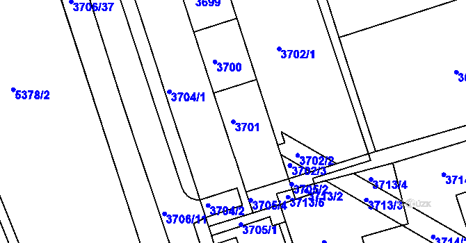 Parcela st. 3701 v KÚ Královo Pole, Katastrální mapa
