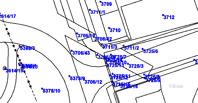 Parcela st. 3706/14 v KÚ Královo Pole, Katastrální mapa