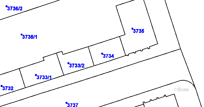 Parcela st. 3734 v KÚ Královo Pole, Katastrální mapa