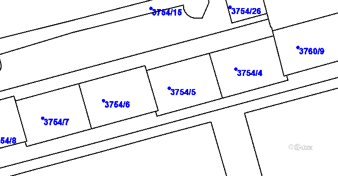 Parcela st. 3754/5 v KÚ Královo Pole, Katastrální mapa