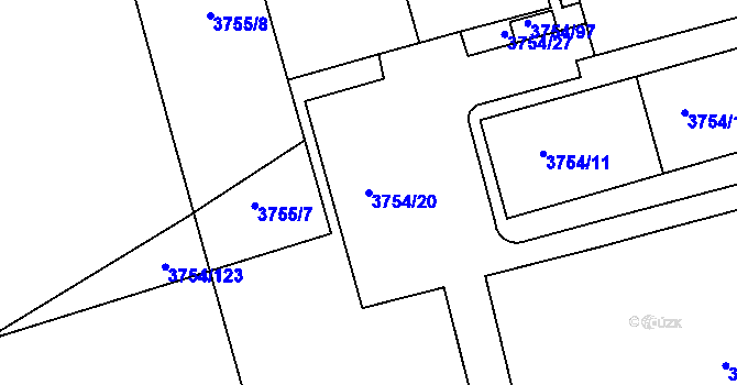 Parcela st. 3754/20 v KÚ Královo Pole, Katastrální mapa