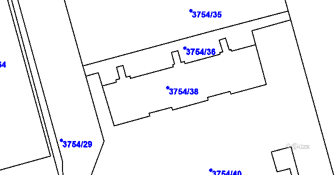 Parcela st. 3754/38 v KÚ Královo Pole, Katastrální mapa