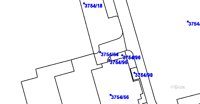 Parcela st. 3754/54 v KÚ Královo Pole, Katastrální mapa
