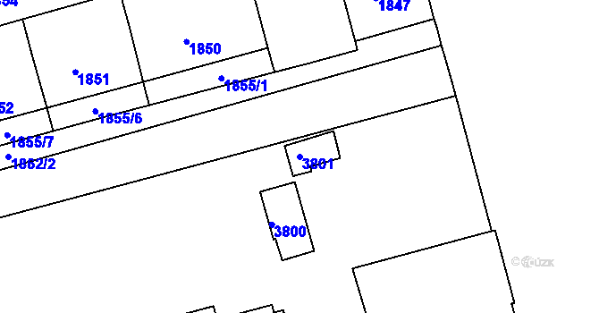 Parcela st. 3801 v KÚ Královo Pole, Katastrální mapa