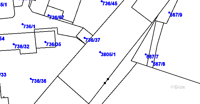 Parcela st. 3805/1 v KÚ Královo Pole, Katastrální mapa